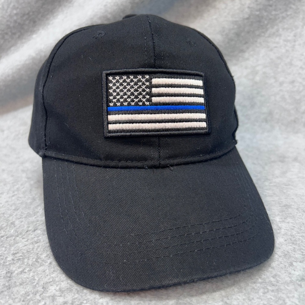 Thin Blue Line Flag Unisex Black I Love My Freedom Baseball Cap Hat OSFM 2426